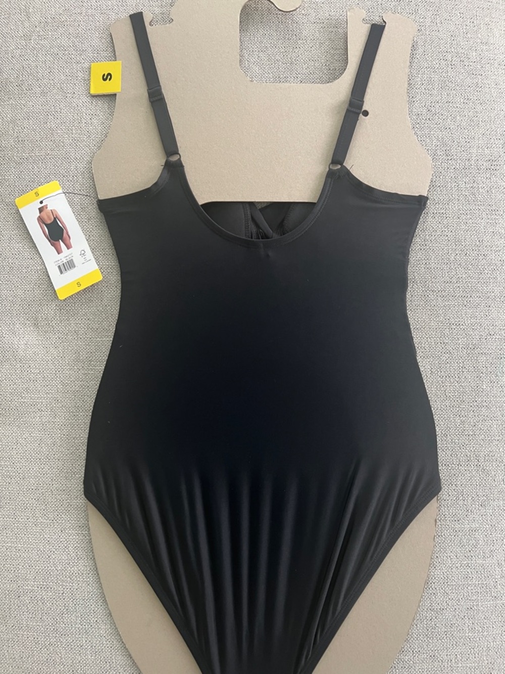 DKNY One‑Piece Swimsuit Black Ruched Waist Tummy Flattering - Picture 9 of 9